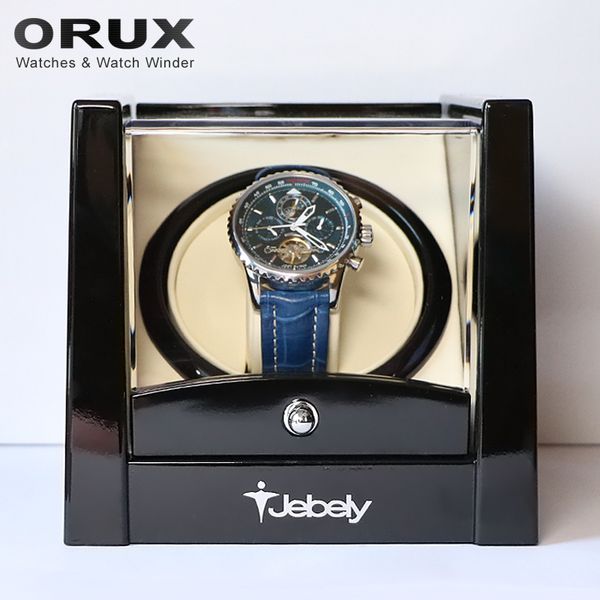 

wholesale- jebely new arrival black single watch winder for automatic watches watch box automatic winder storage display case box