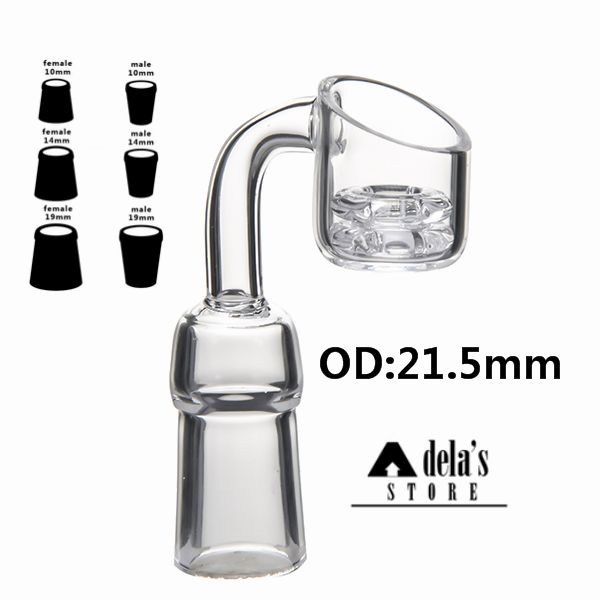 Diamond Knot Quartz Banger Nail OD 21.5mm Double Stack Domeless smoke Nails 10mm 18mm 14mm Maschio Femmina Quave Club Dab Rig DHL