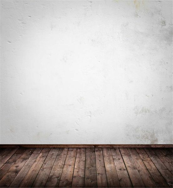 Pano de fundo branco sólido da parede da fotografia Textura marrom escuro Placas de madeira Chão Fundos do vintage para o estúdio da foto