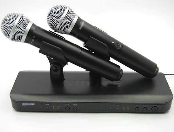 Frete grátis! BLX BLX288 BLX88 PG 58A Sistema de Microfone Sem Fio UHF Karaoke Com PG58 Dual Handheld Microfone Transmissor Mic