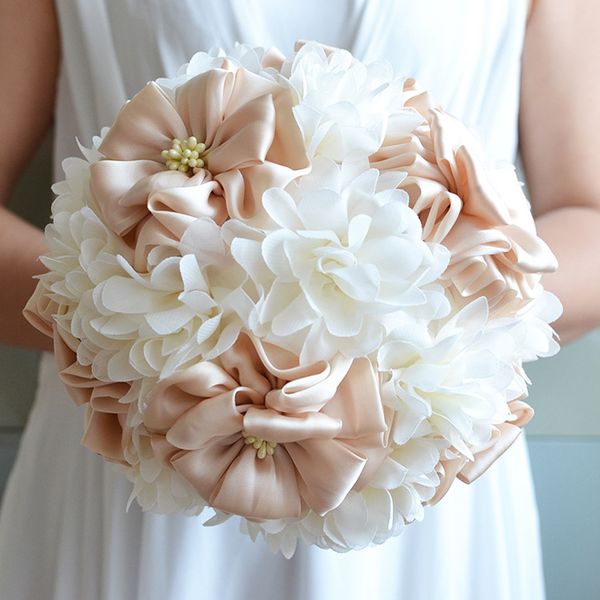 

new arrival ivory wedding bouquets artificial silk flowers for brides bridesmaids outside hybrid wedding bouquets