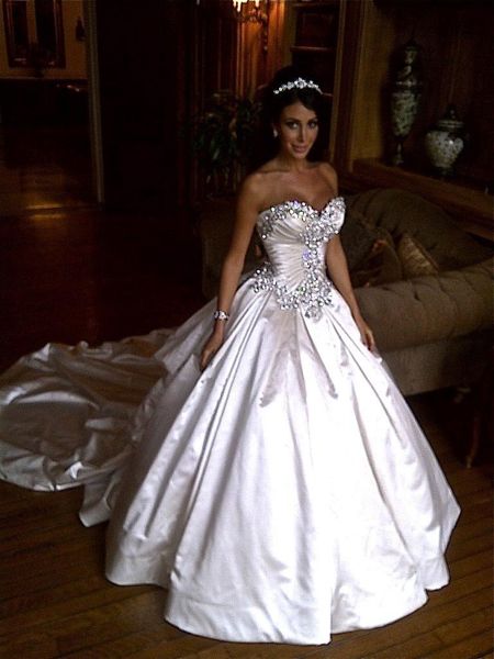 Vestidos de noiva Pnina Tornai Bling Bling Bling Bola Bola Bola Cristal brilhante Backless Catedral Longo Vestidos de noiva baratos