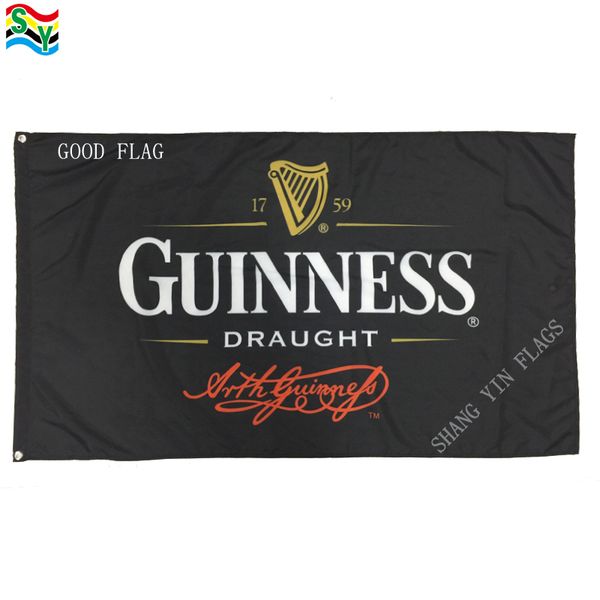 

GoodFlag Free Shipping guinness flag banner 3X5 FT 90*150CM Polyster Outdoor Flag