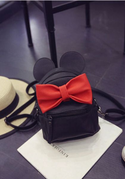 

wholesale- cute women bow backpack fashion girl shoulder school bag lady travel bag teenager cartoon character satchel