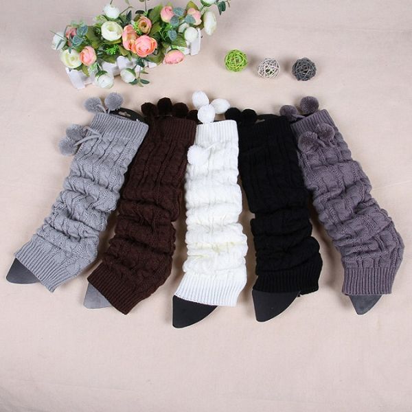 2018 knitted leg warmers for women knee high boot covers plus size plus size leg warmers