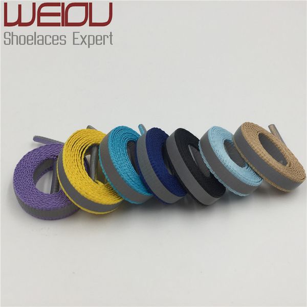 

weiou (30pairs/lot) 4m reflective bootlace shoelaces visibility flat sport running shoe laces running cycling safty shoestrings cords 90cm, White;pink