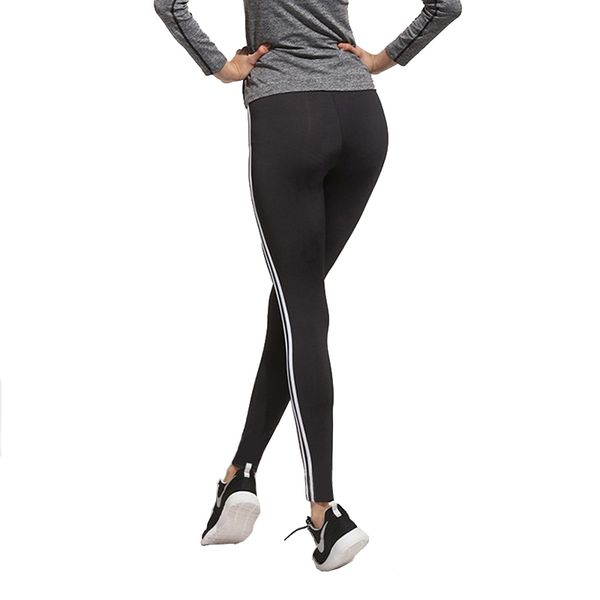 

bodybuilding sport girl pants for women white striped off black capris fashion leggings trousers pwdk19 wr, Black;white