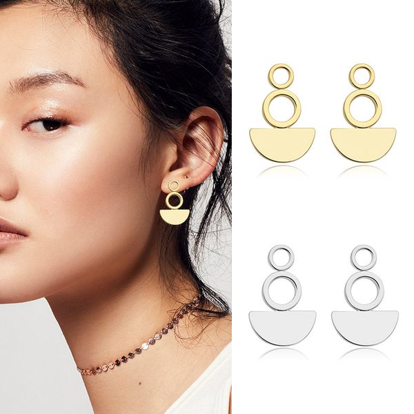

2017 summer style women's basic copper plated 14 k gold stud earrings geometric stud jewelry earrings factory price quality