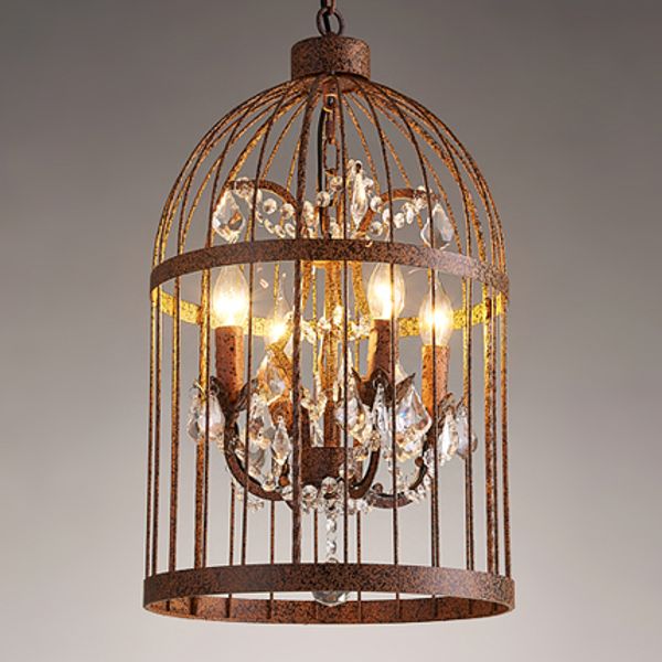 Pendant Lights Creative Birdcage Crystal Chandelier Lamps