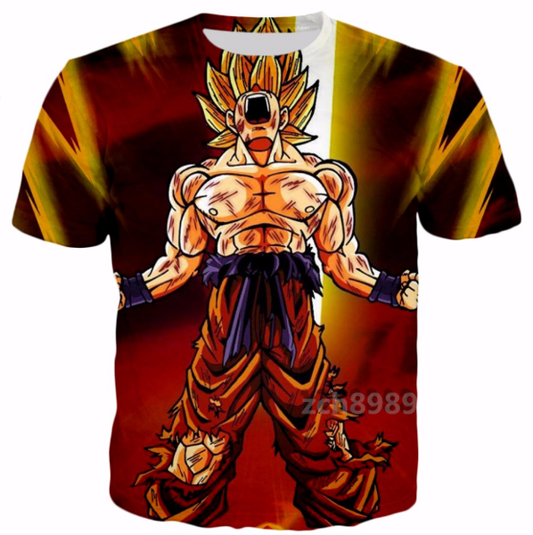 

fashion men/women classic anime dragon ball z cool goku summer style funny 3d print casual t-shirt s---5xl aa603, White;black