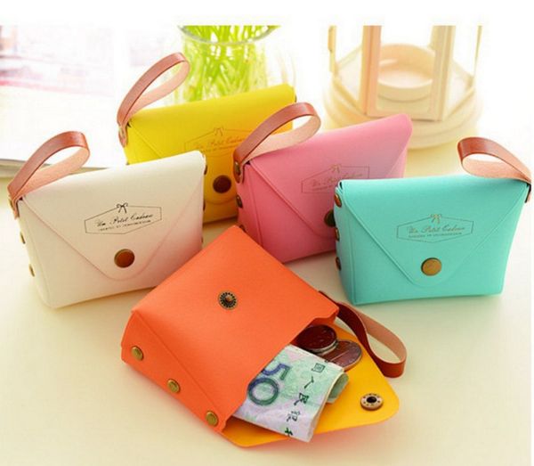 

woman pu leather change purse simple fashion card holders candy colors gift wallets bag organizer wa039, Red;black