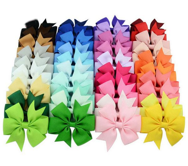 

40 colors baby girls hair clip mermaid bow ribbon hairpin children hair accessories pgraphy props e564, Slivery;white