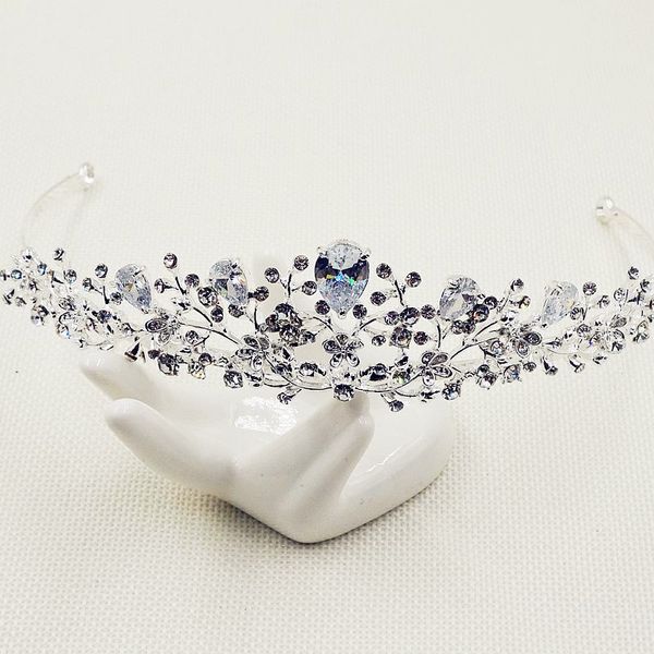 

великолепный 3а циркон алмаз шипованных оголовье высокое качество ювелирные изделия лента для волос bling свадебные аксессуары для волос s42, Silver