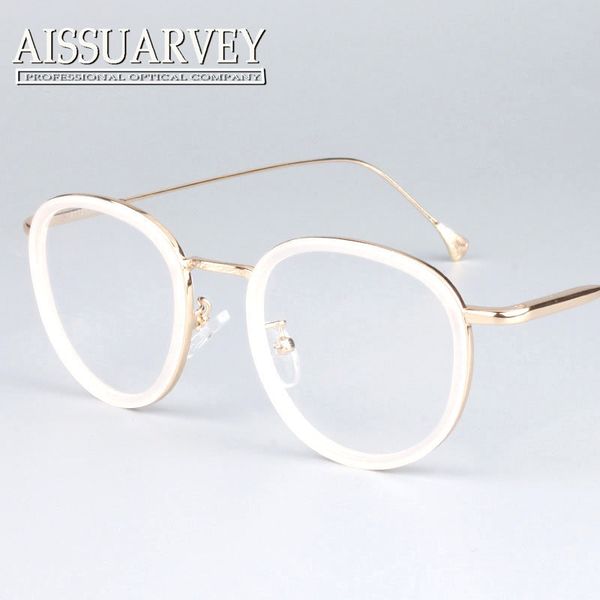 

wholesale- round metal frame glasses pink women fashion brand designer eyeglasses circle vintage prescription clear lenses black white new, Silver