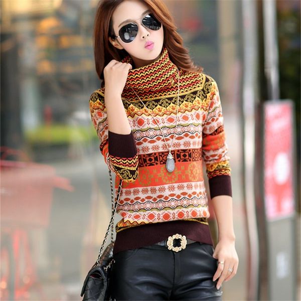 

wholesale--3xl cashmere turtleneck striped women sweaters korean autumn winter fashion pullover plus size long sleeve knitwear 62835, White;black