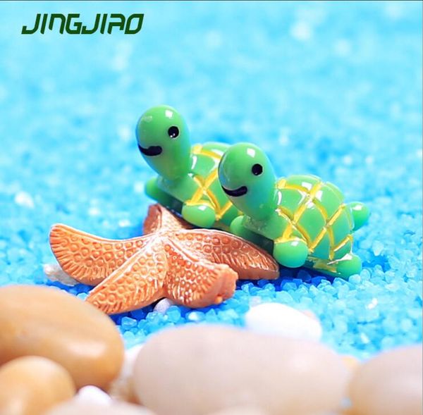

artificial cute green tortoise animals fairy garden miniatures mini gnomes moss terrariums resin crafts figurines for home decoration