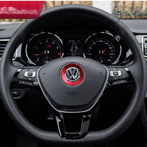 Alloy Car Vw Steering Wheel Center Cover Sticker Decoration For For Volkswagen Golf Mk6 Mk7 Polo Beetle Touran Passat Cc Logo Decal Car Interior