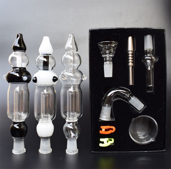 

Newest popular 14mm Nectar Collector Kit with Titanium Tip Glass Bowl glass water pipes oil rigs recycler glass bongs Travel Mini Bongs