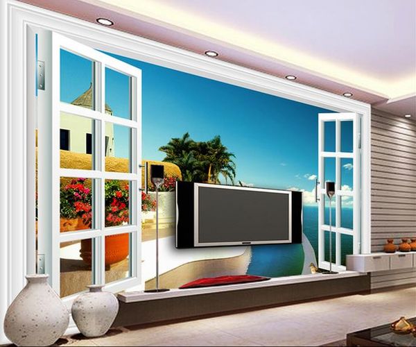 

fantasy sea 3d greek aegean mural 3d wallpaper 3d wall papers for tv backdrop