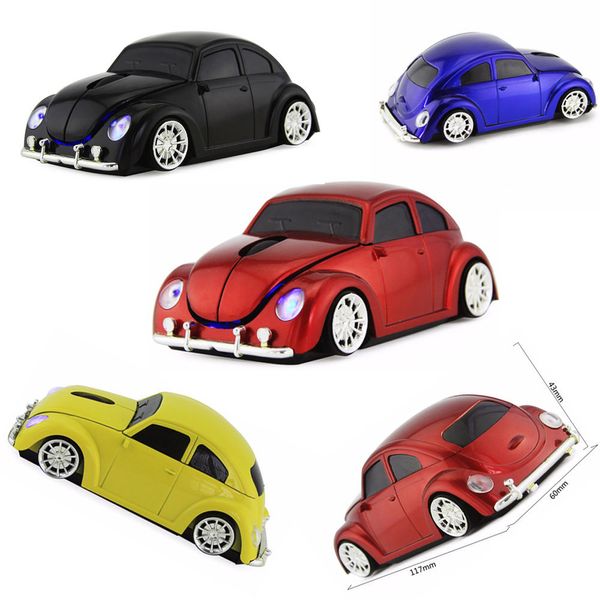 Mouse per auto unico Beetle classico Mouse wireless 2.4G USB Optical Gaming Mouse 3D Il bug Beatles Comodo mouse per auto sportiva 3D per PC portatile