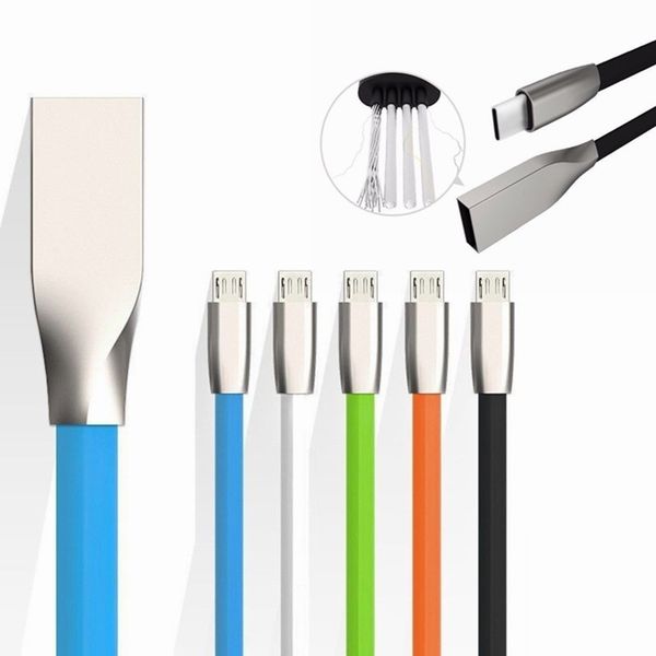 

Fa t charger 2a 1m micro u b cable zinc alloy metal tpe cord data ync wire charger for am ung galaxy 7 8 note8