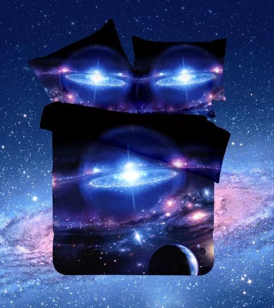 

wholesale- 2016 new galaxy bed set colorful moon and stars gorgeous unique design twin, full universe outer space themed