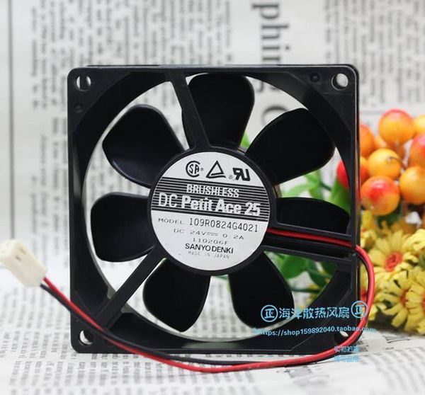 Original SANYO 109R0824G4021 24 V 0.2A 8 CM 80 * 80 * 25 MM dois fios inversor ventilador de refrigeração