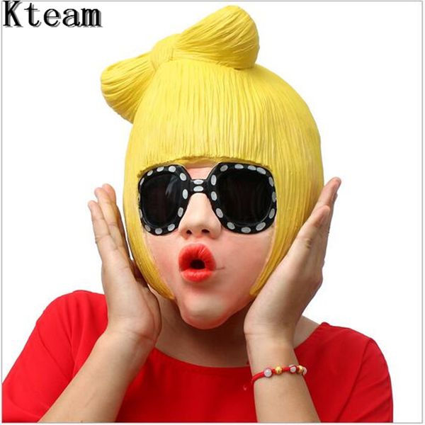 

realistic lady gaga party halloween latex rubber mask cosplay costume full face masks woman man children mask anonymous masquerade