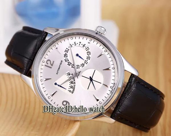 

master control master ultra thin rÃ©serve de marche q1488404 power reserve automatic leather strap mens watch new, Slivery;brown