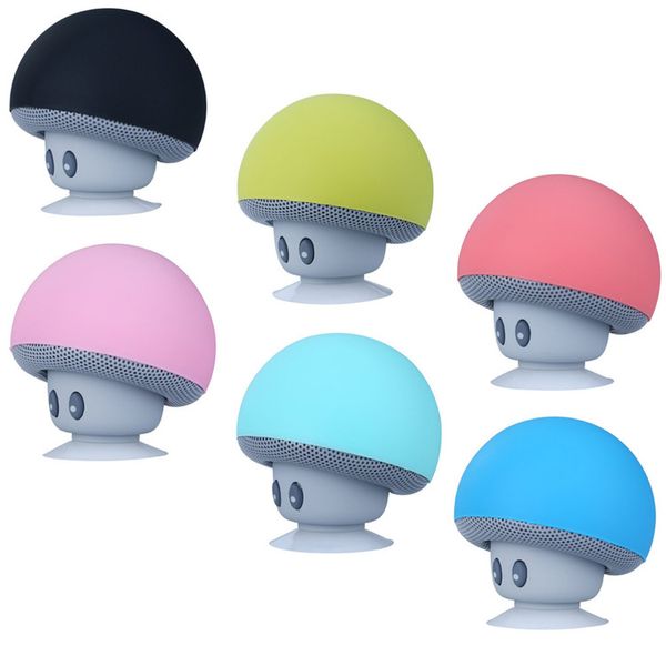 Mushroom Mini Altoparlante Bluetooth senza fili Vivavoce Ventosa Ricevitore audio Musica Subwoofer stereo USB Per PC Android IOS per bordo s7