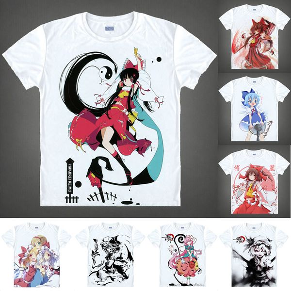 

anime shirt lotus land story t-shirts multi-style short sleeve remilia scarlet izayoi sakuya cosplay motivs hentai shirts, White;black