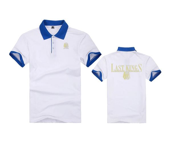 

u512# quick dry fashion polos last kings t shirt breathable high-quality cotton men's short sleeve, White;black