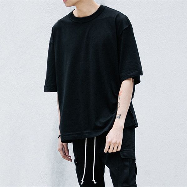 Homens camisetas Todo-homem streetwear t estilo roupas homens camisas estendidas branco cinza preto oversized tee homme hip hop ha1964