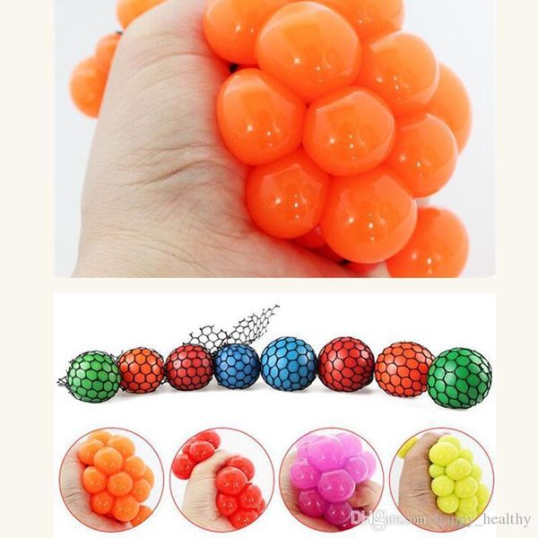 

288pcs Decompression grape ball 6cm Cute Anti Stress Face Reliever Autism Mood Squeeze Relief Toy Funny Gadget Vent Water polo dhl free