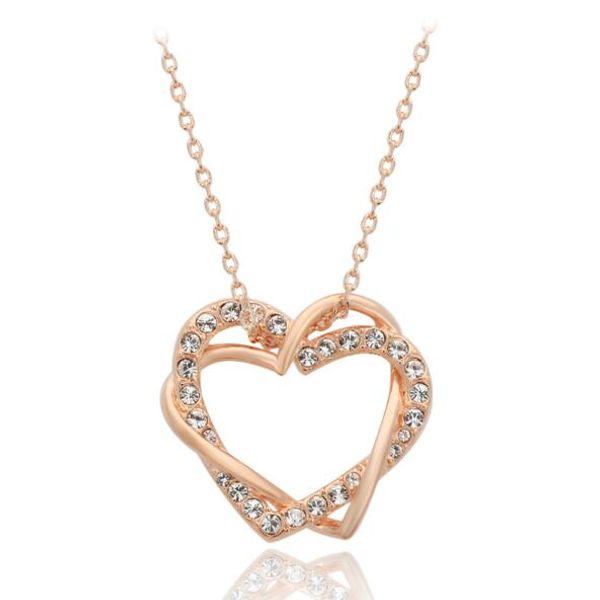 

wholesale-js n005 heart necklaces pendants rose gold and silver jewellery nickel 2016 women necklace wholesale bridal wedding jewelry