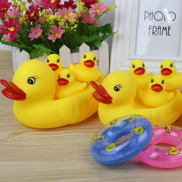 

retail 1 set Baby Bath Water Duck Toy Mini Sounds animal Yellow Rubber Ducks Kids Bath Small Octopus Toy Children Swiming Beach Gifts