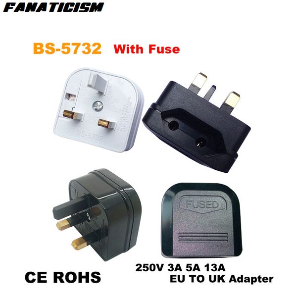 Фанатизм высокого качества CE ROHS BS-5732 ЕС в UK Plug Adapter Converter AC Chareger Charger Charger UK Travel Plug Adapter с предохранителем