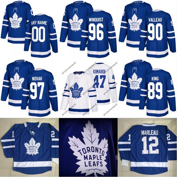 

Toronto Maple Leafs Jersey 89 Kris King 90 Nolan Valleau 96 Josh Winquist 97 Max Novak Custom Hockey Jerseys White Blue Mix Order