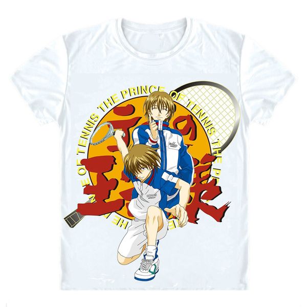

anime shirt the prince of tennis t-shirts multi-style short tenni-pri ryoma echizen kunimitsu tezuka cosplay motivs shirts tee-style122-no07, White;black