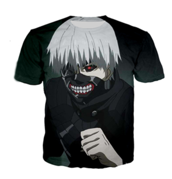 

summer style fashion mens/womens classic anime tokyo ghoul funny 3d print casual t-shirt abcq00115, White;black