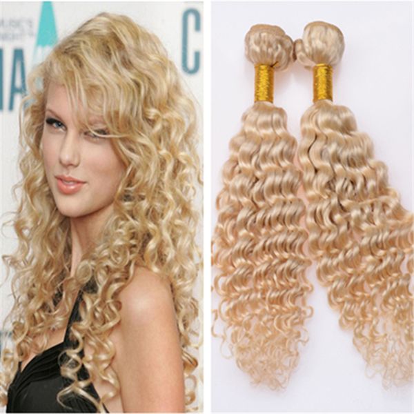 Virgin Brazilian Deep Wave Wavy Blonde Human Hair 3bundles 9a