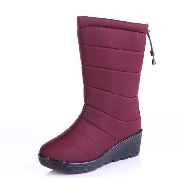 

2017 shoes women boots black red mid-calf riding boots russia winter waterproof keep warm snow boots down shoes