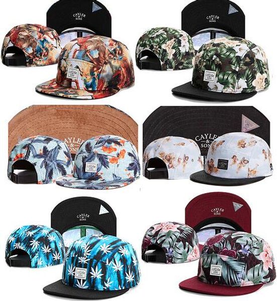 

Оптовая летние sun hat цветочные cayler и сыновья цветок 5 панель strapback snapback шляпы кости