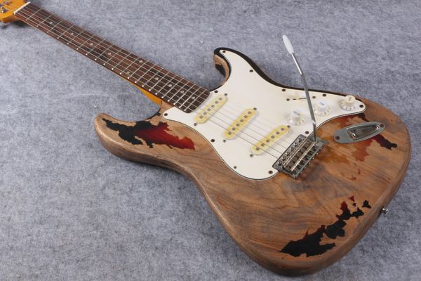 

collectable custom 1961 rory gallagher tribute st strat ocaster extremely relic 3 tone sunburst electric guitar alder body white pickguard