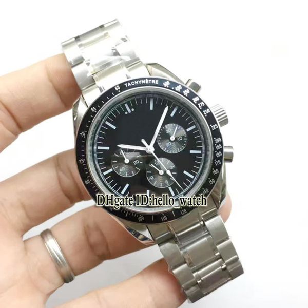 Günstige neue professionelle Moonwatch mit schwarzem Zifferblatt 311.30.42.30.01.005, automatische Herrenuhr, Edelstahlarmband, Herrenuhren hello_watch