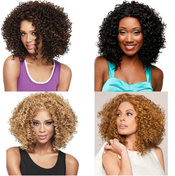 

europe and the united states the short curly ladies wigs fashion foreign trade style african head rose net the wig caps 4586, Black
