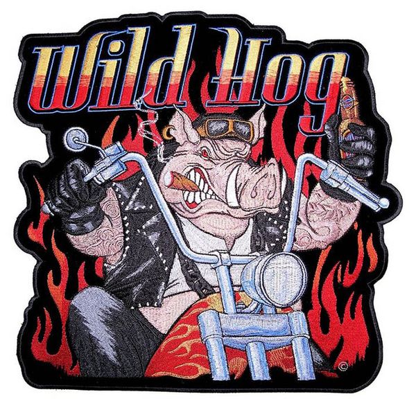 

coolest wild hog motorcycle club vest outlaw biker mc colors patch ing, Black