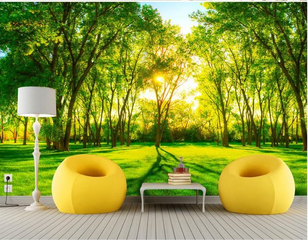 

p any size green trees landscape tv walls mural 3d wallpaper 3d wall papers for tv backdrop
