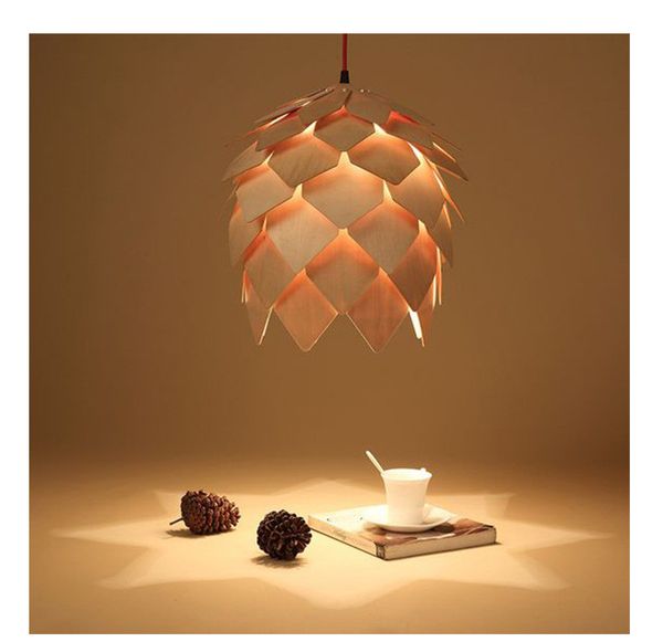 Modern Minimalist Led Solid Wood Dining Room Chandelier Creative Diy Stitching Light Wood Lamp Light Study Home Decoration Pine Chandelier Glass
