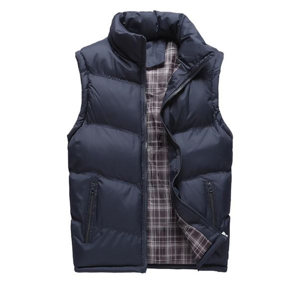 

wholesale- new brand mens vest jacket sleeveless veste homme autumn winter fashion casual coats male cotton men's vest thick waistcoat, Black;white